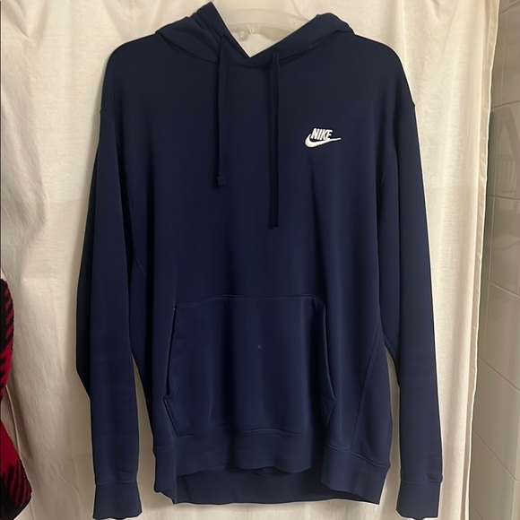 Nike Club Fleece Navy Pullover Hoodie - Picture 1 of 4